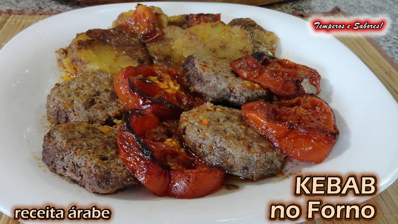 KEBAB NO FORNO receita árabe deliciosa e muito fácil