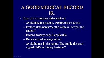 Records, Reports and Documentation Basics for EMTs and Health Sciences Professionals