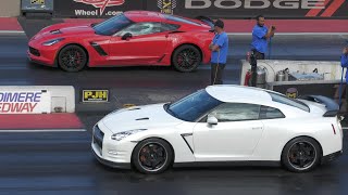 Nissan GT-R vs z06 Corvette - drag racing #dragracing #nissangtr #corvette