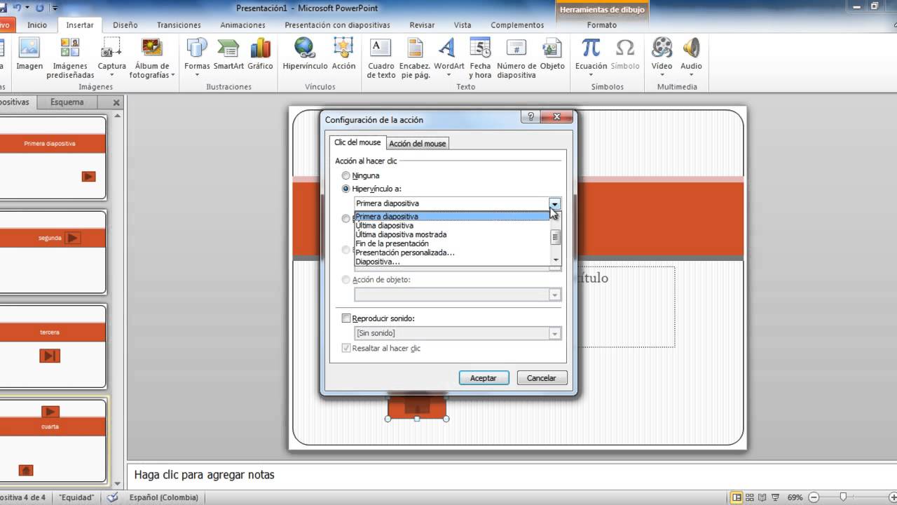 Resultado de imagen para power point 2013 accion del mouse