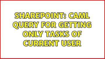 Sharepoint: CAML QUERY for getting only tasks of current user