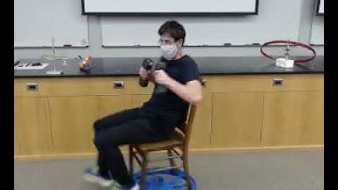 demo - rotating chair and moment of inertia and angular momentum conservation