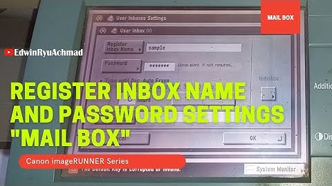 Register Inbox Name and Password Settings | MAIL BOX | Canon imageRUNNER Series