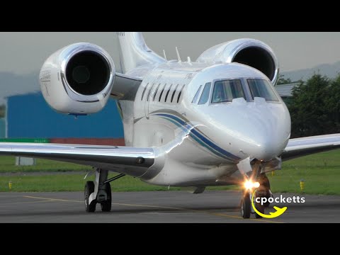 The Beautiful Cessna Citation 750 X N750GF - Landing/Taxi/Take off - Gloucestershire Airport