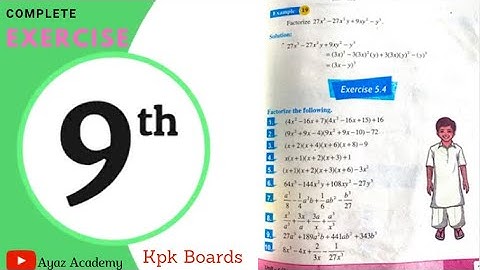 Exercise 5.4 Class 9 Maths Kpk Board | All Questions