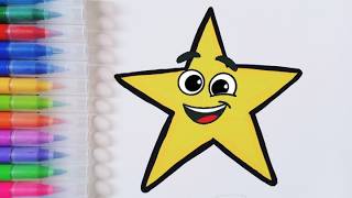How to Draw a Star Easy ⭐ | Star Drawing and Coloring for Kids