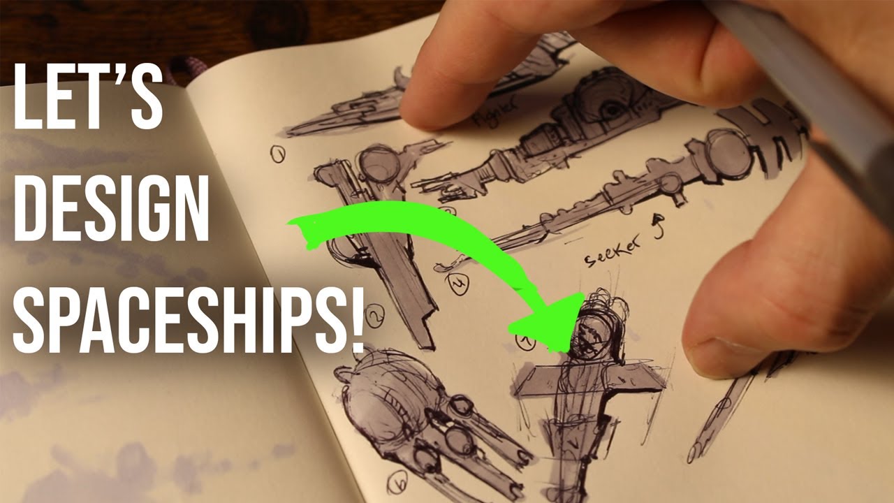 Concept Art Spaceship Design — Easy Industrial Design Sketching Workflow