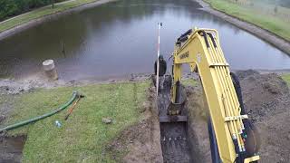 Plugging A Leaking Pond Overflow And Installing A New one