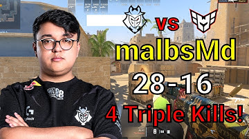 CS2 G2 malbsMd VS HEROIC mirage POV (28-16) 4 Triple Kills! | Dec 13, 2024 | #cs2 #major
