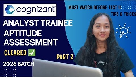 How I Cleared Cognizant Aptitude Assessment | Analyst Trainee 2026 | BCA/BSc | GenC Hiring CTS