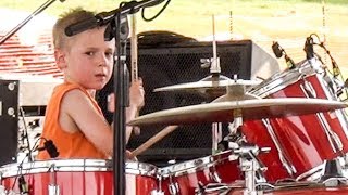 POUR SOME SUGAR ON ME - LIVE (5 year old Drummer)