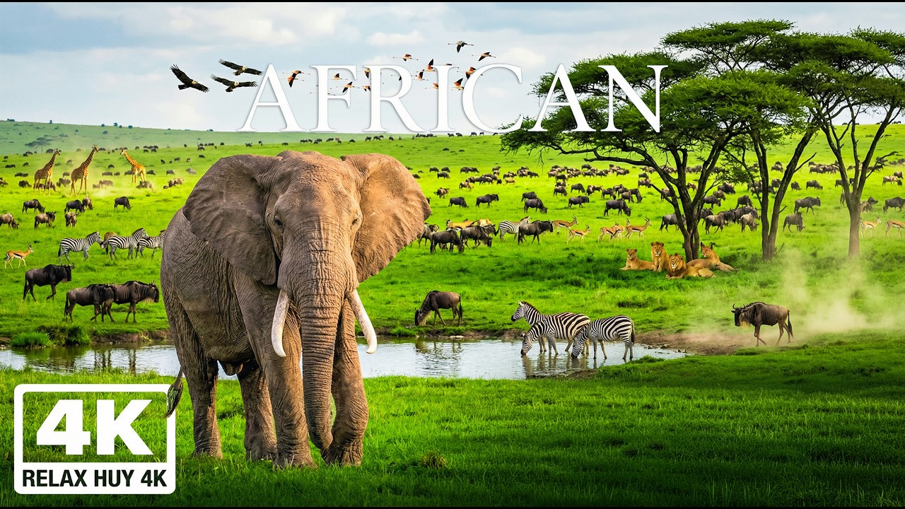 African Safari 4K 🌍 Peaceful Wildlife & Nature Sounds | Stunning African Nature