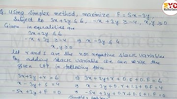 Simplex Method Class 12 | Simplex Method Maximization | Class 12 Linear Programming Problem
