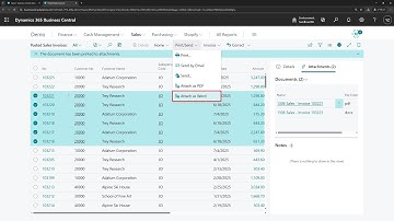 Business Central short: Save selected posted sales invoices as Word attachments at the same time