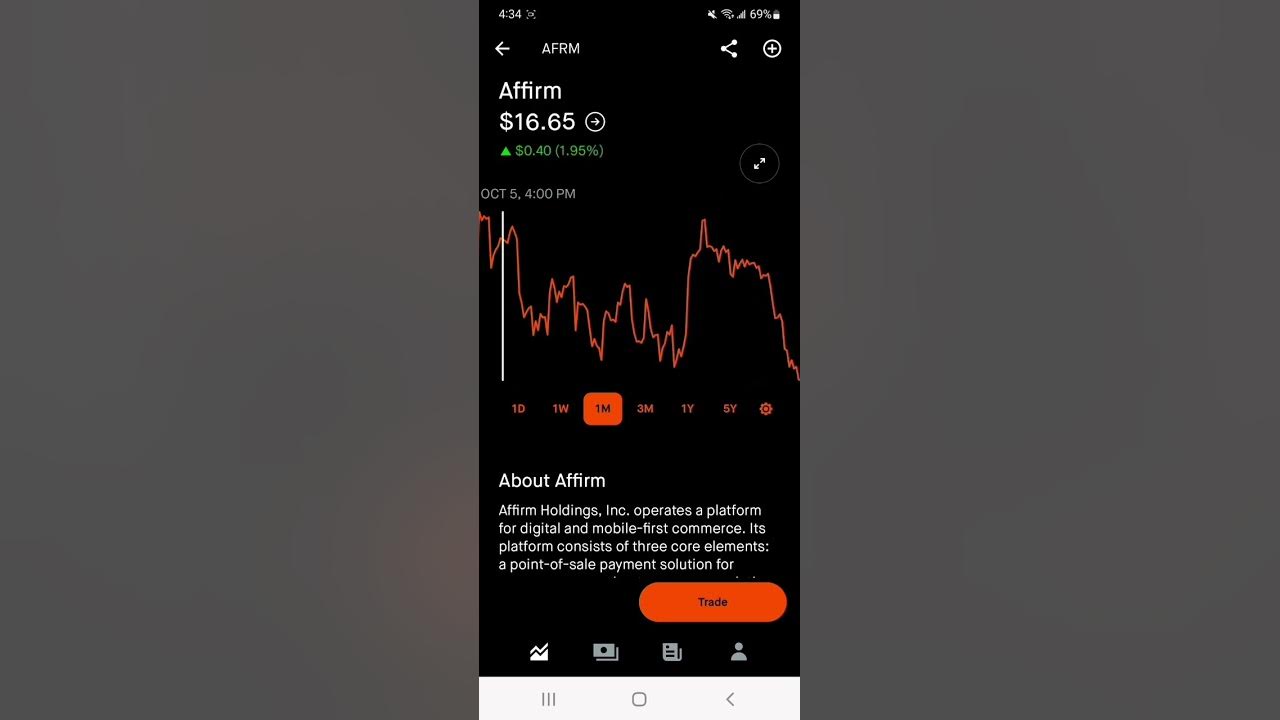 Affirm- Robinhood stock market investing - YouTube