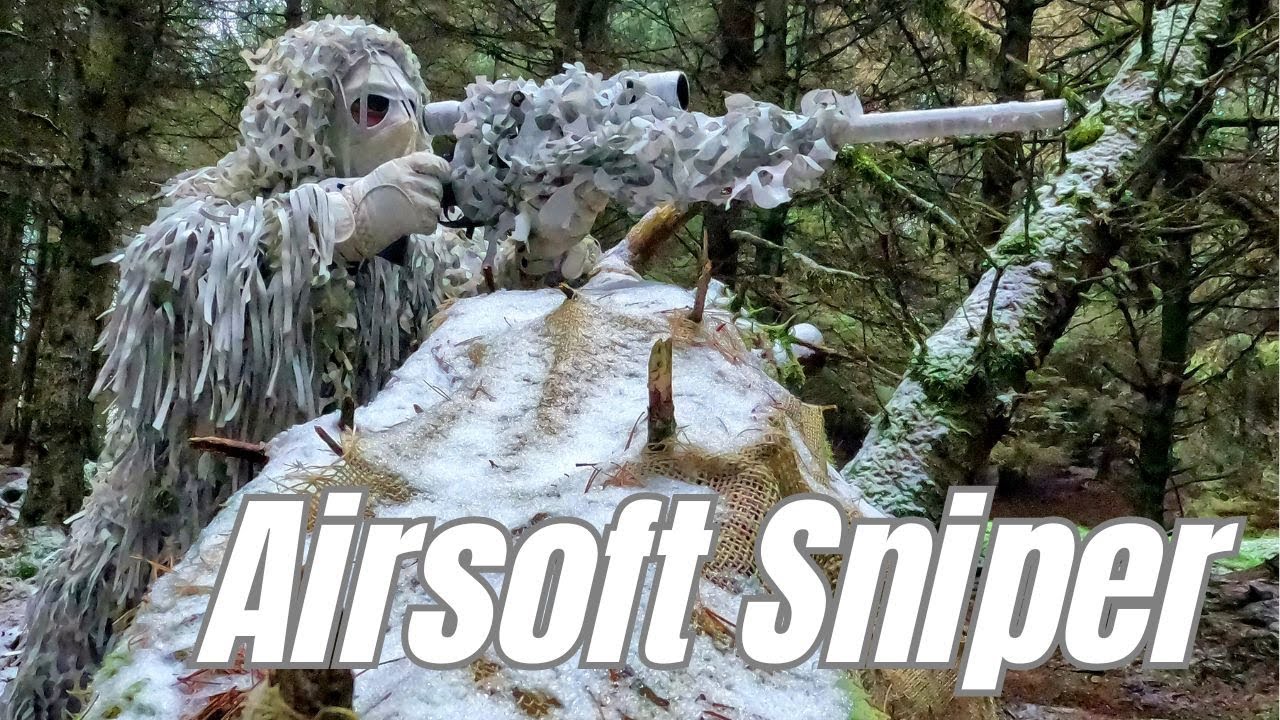 Airsoft Sniper in winter HD YouTube