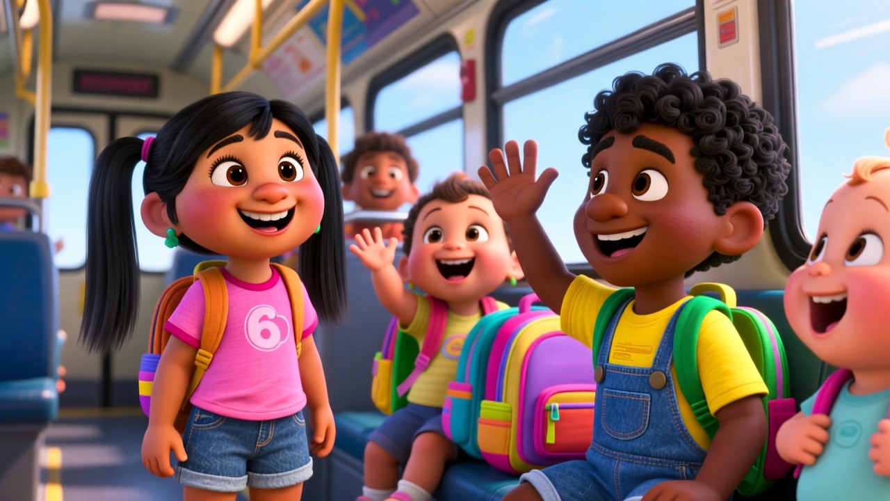 School Bus Friends With Baby 🚌🎶 Fun School Bus Song for Kids | Learn About School Buses