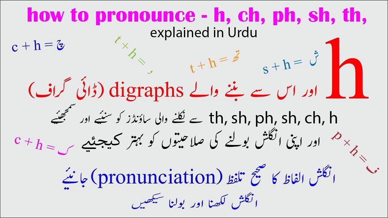h sh ch th wh ph sounds – explained in Urdu | h brothers digraphs | phonics letter h sh ch th wh ph