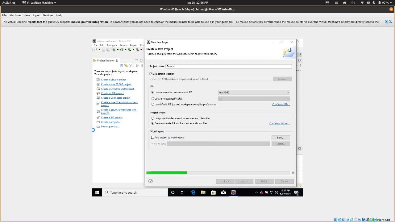 Creating A Project, Java Source File, and Executing a Java Program In ...