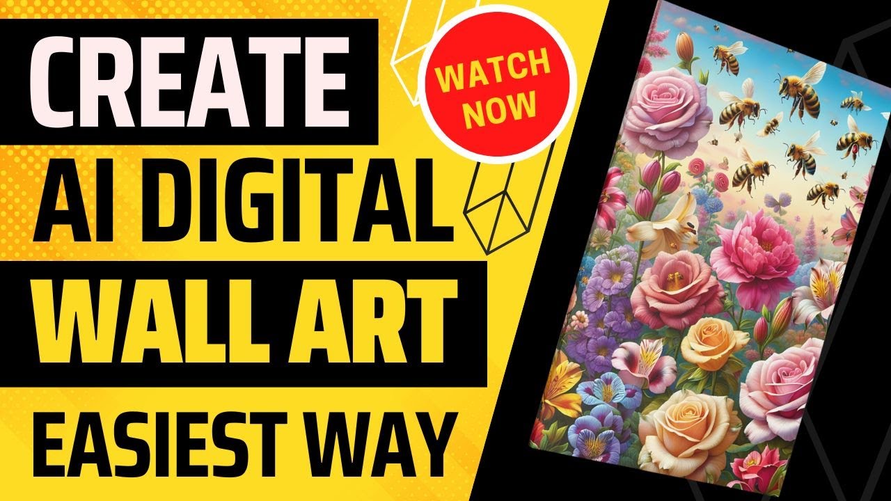 Easiest Way To Make Digital Wall Art With AI, Kittl For Print On Demand ...