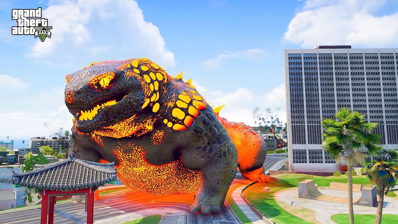 GTA 5 - Titanus Doug Attacks The City | Godzilla Script