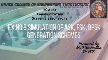 GRACE COE-ECE-EC8561-Communication Systems Lab-Ex.8-ASK,FSK AND PSK SIMULATION USING MATLAB
