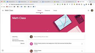 STUDENT VIEW: Students find work announced to the Stream in Google Classroom