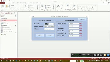 VBA ACCESS  CREATION ET MANIPULATION DES DONNEES Part 5
