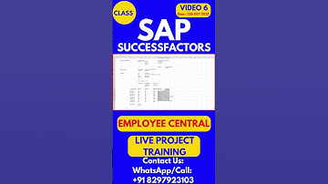 SAP SuccessFactors EC Training Online Tutorial Class 6 12th OCT 2025 #sapsuccessfactorstraining