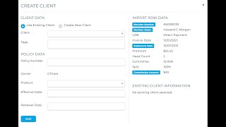 Create Clients and Policies From Commission Statement Imports