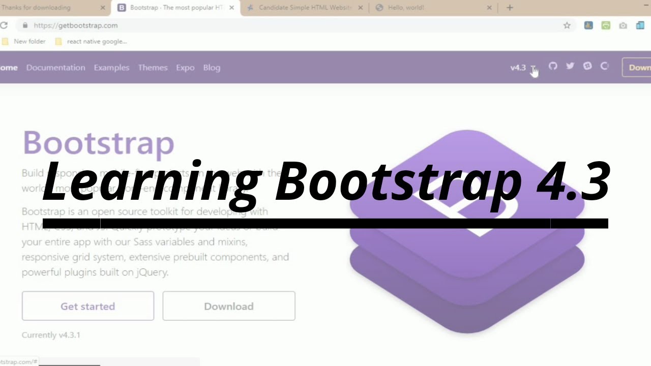 Bootstrap 4.3 tutorial | learn the basics of CSS framework - YouTube