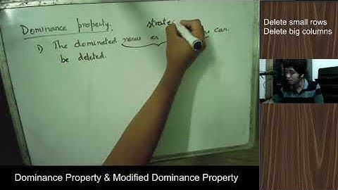HOPT62 - [GAME THEORY || Dominance Property & Modified Dominance Property]
