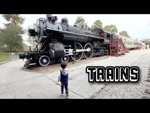 TRAINS, TRAINS, TRAINS at Travel Town! Trains for kids 🚂