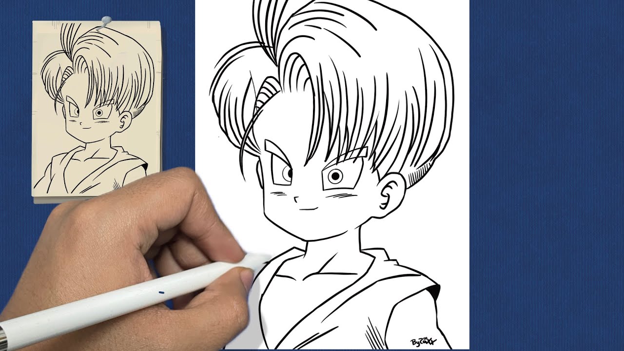 HOW TO DRAW TRUNKS FROM DRAGON BALL 
