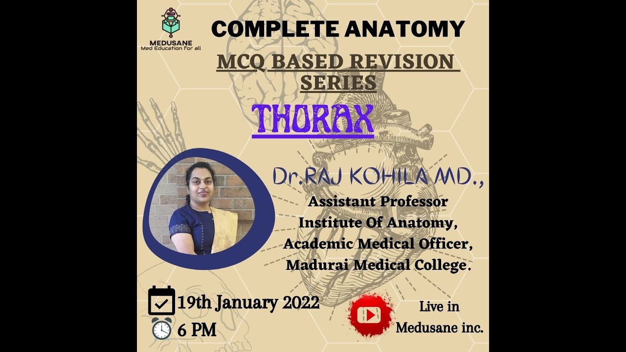 THORAX | Gray's Anatomy - MCQ Based Revision Series | Dr.Raj Kohila M.D., | Medusane