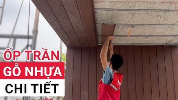 Thi công gỗ nhựa ốp trần | Ốp trần mái hiên ban công