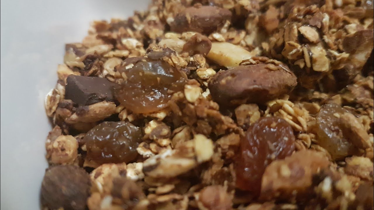 ميسلي بالعسل و الفواكه الجافة صحي ومفيد احسن من الذي يباع في المحلات muesli fait maison