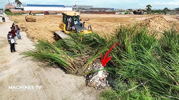 Next Part Incredible Skills Bulldozer Operator Technique Spreading Dirt Truck Dumping
