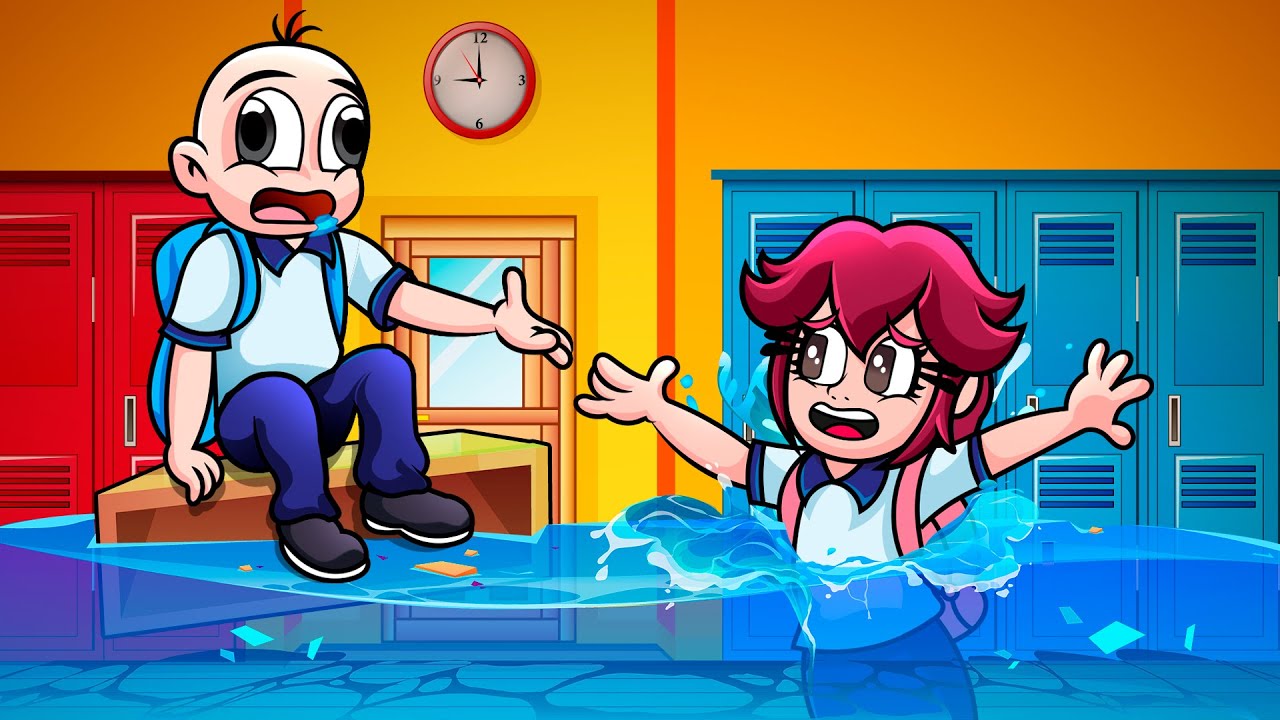 ESCAPA DE LA INUNDACIÓN EN LA ESCUELA...🌊😱 ¿SOBREVIVIRA BEBE NOOB y NOOBSI?