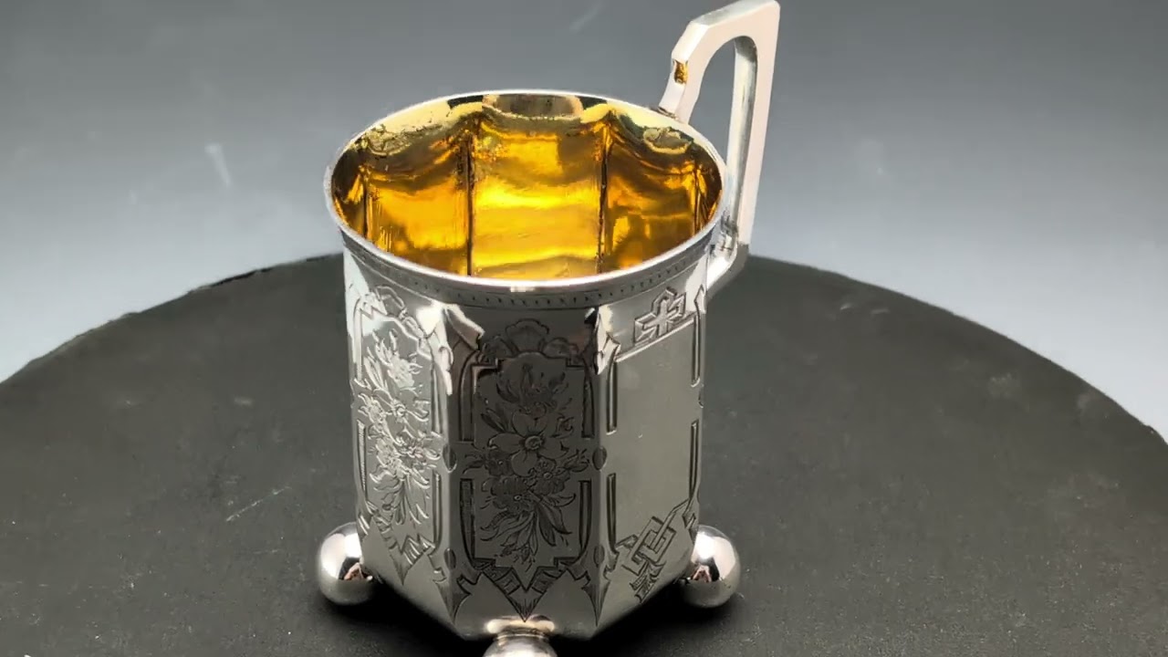 1858年 英国アンティーク 純銀製 マグカップ 148g Joseph Angell II