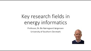 Keynote speech: Key research fields in energy Informatics