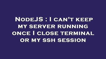 NodeJS : I can