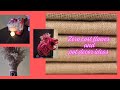 zero cost flowers and pot decoration ideas #bestoutofwaste #paperflower #jutecraft ideas #youtube