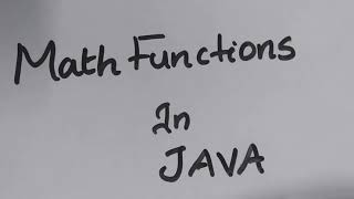 MATH FUNCTIONS IN JAVA |ICSE| COMPUTER|