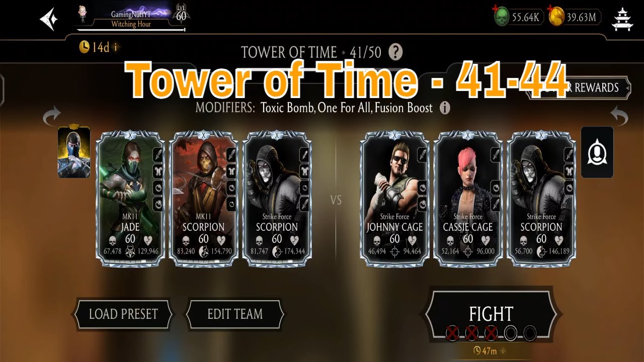 Mortal Kombat Mobile Tower of time - 41 - 44 | 
