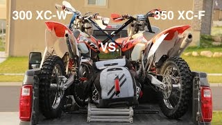 KTM 350 XCF vs 300 XCW on the Razorback Trail