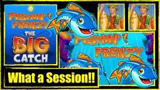 Session on Fishin Frenzy & Fishin Frenzy - Big Catch. SLOTS UK. FOBT.