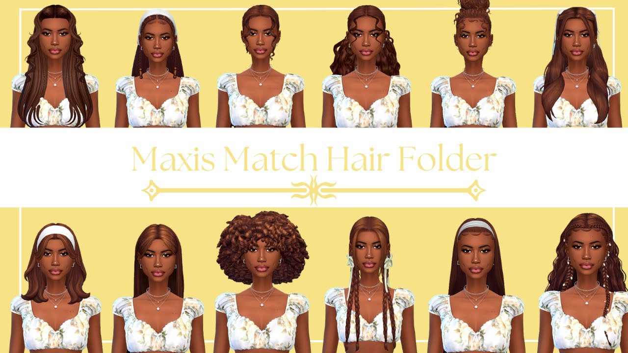 100+ MAXIS MATCH HAIR CC + Free Folder! | the sims 4 custom content ...