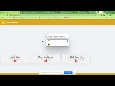 Google Keep Clone Using React || MatrialUi || Bootstrap Card || useState || CSS
