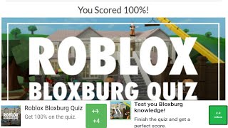 ROBLOX BLOXBURG QUIZ ANSWERS SCORE 100%- GANHE 4 ROBUX GRÁTIS 2022